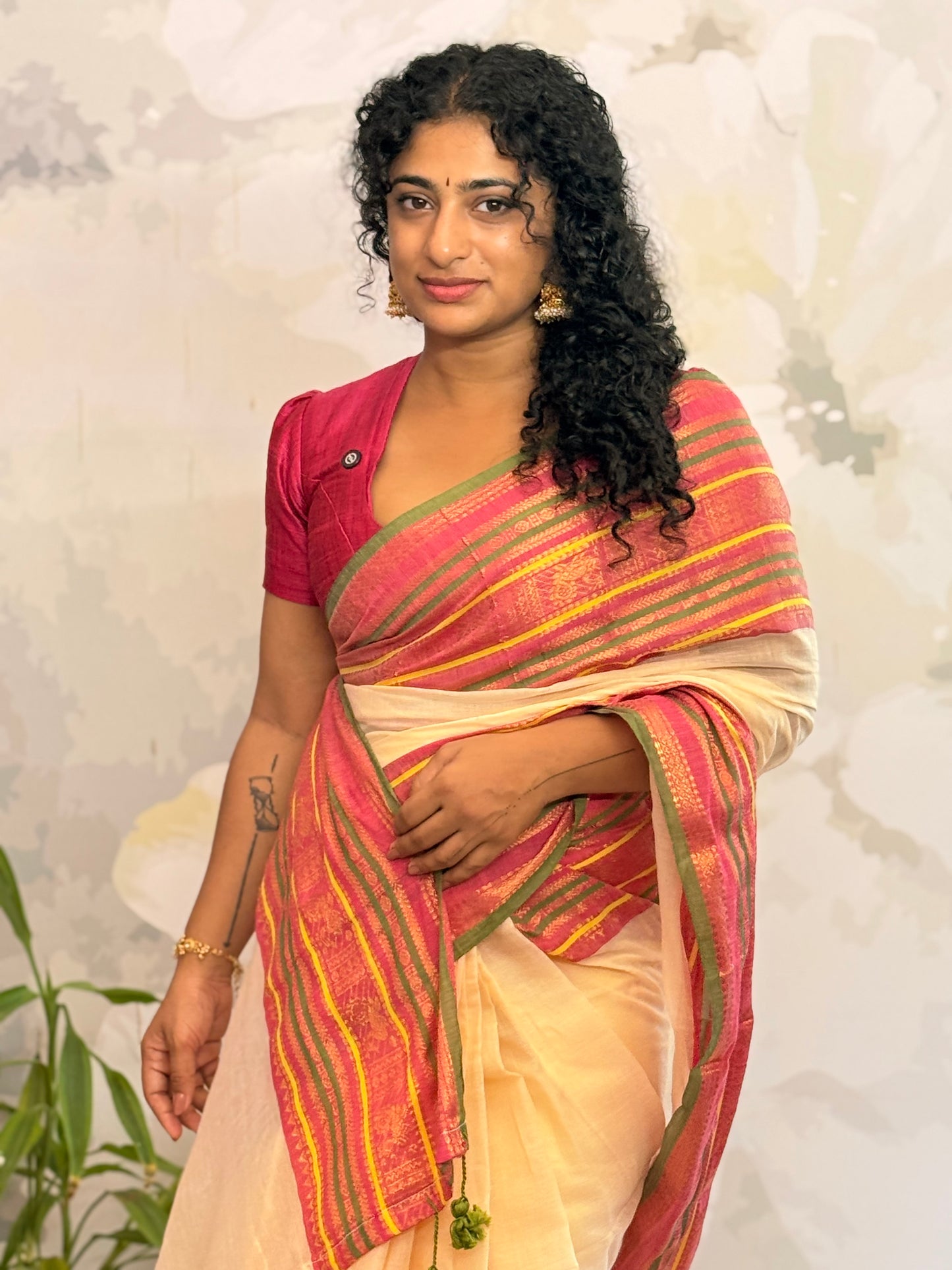 Mul Mul Kanchi Border saree