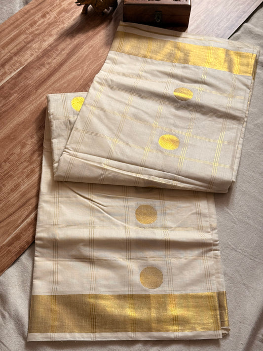Kerala Cotton check saree