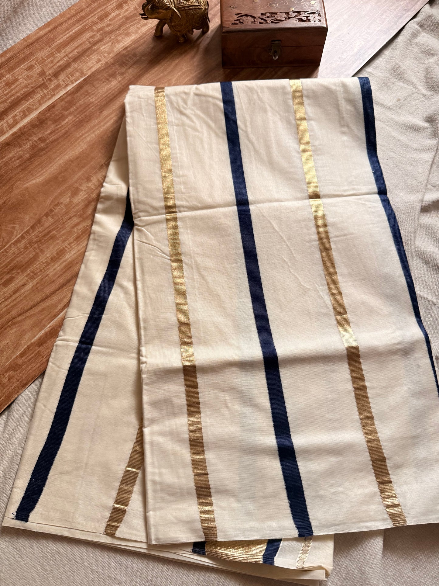 Stripe Kerala Cotton saree