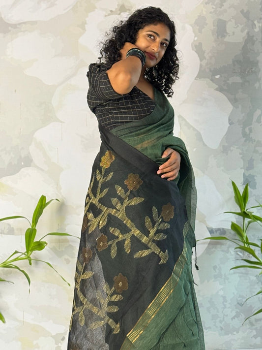 Silky Linen Saree