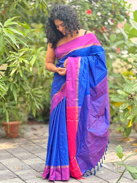 Semi Silk Contrast Border
