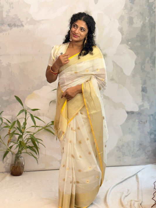 Semi Chandheri Butta saree