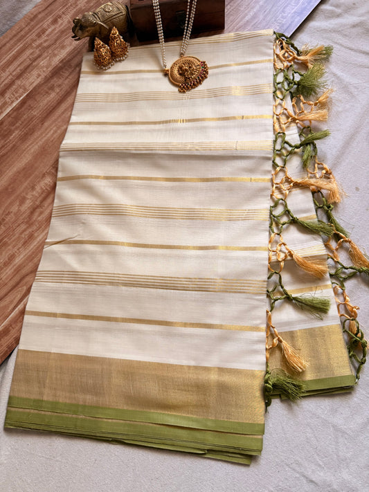 Stripe Cotton saree