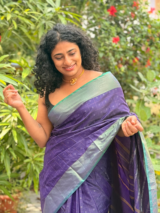 Semi Silk Contrast Border
