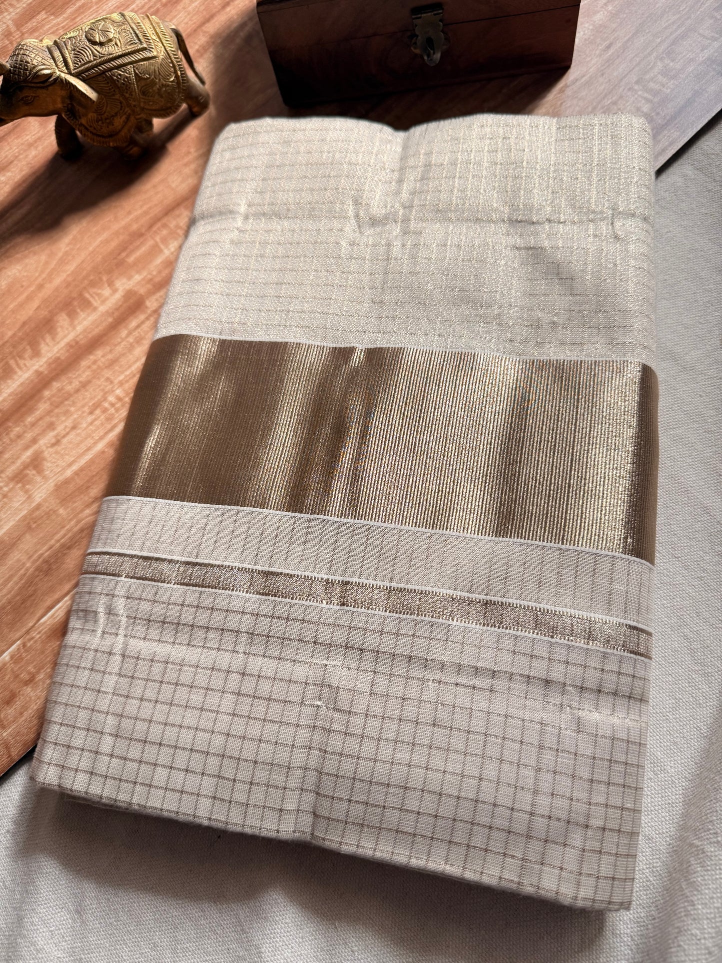 Tissue Cotton check saree