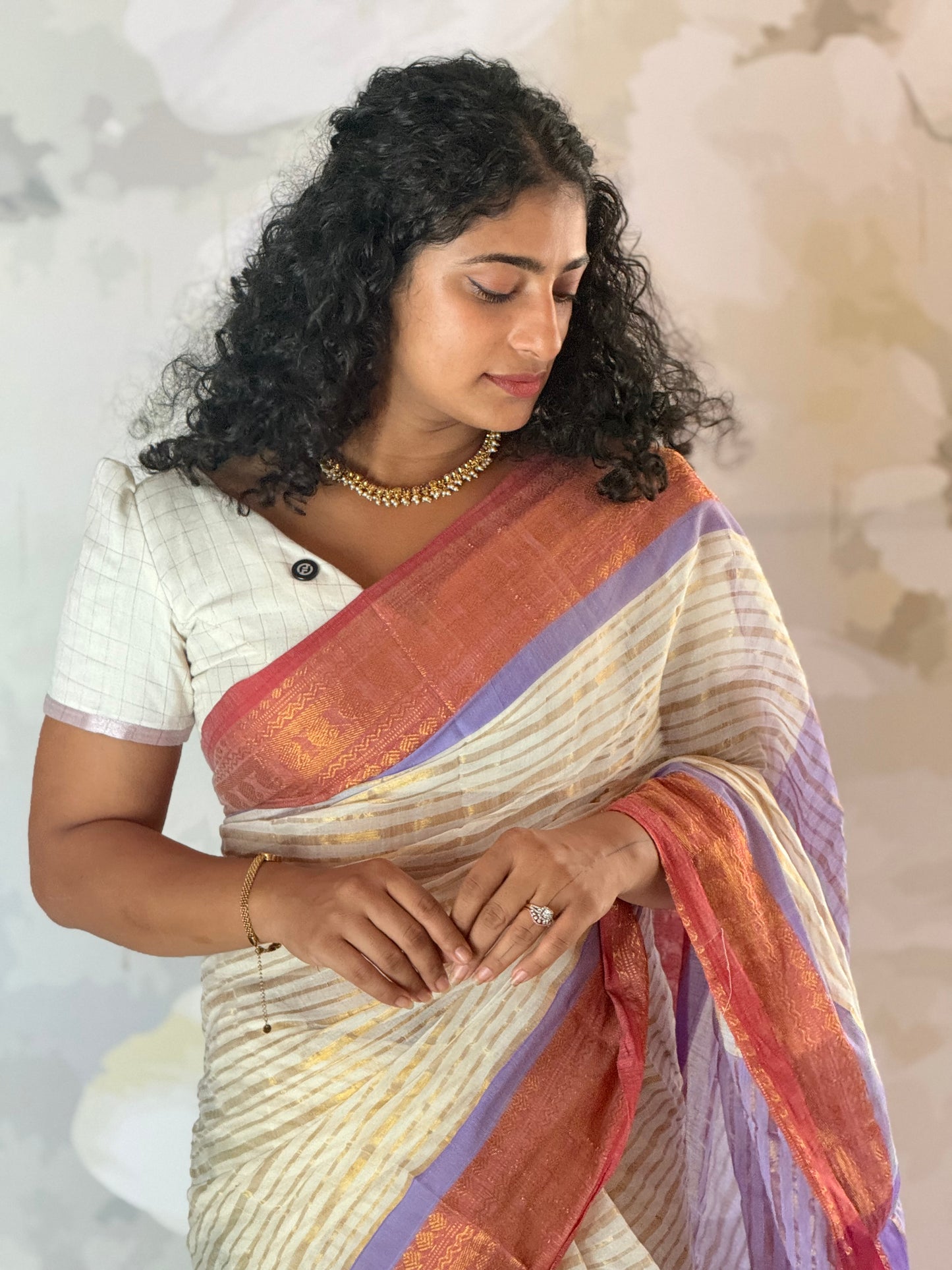Mul Mul Kanchi Border saree