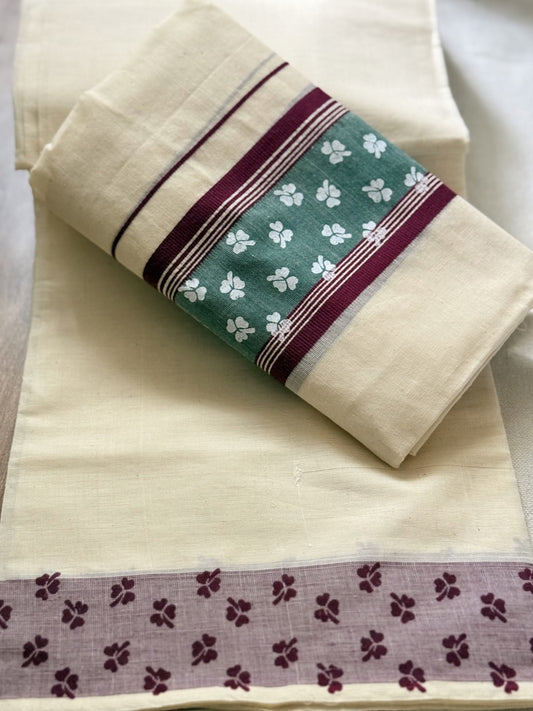 Floral Set Mundu