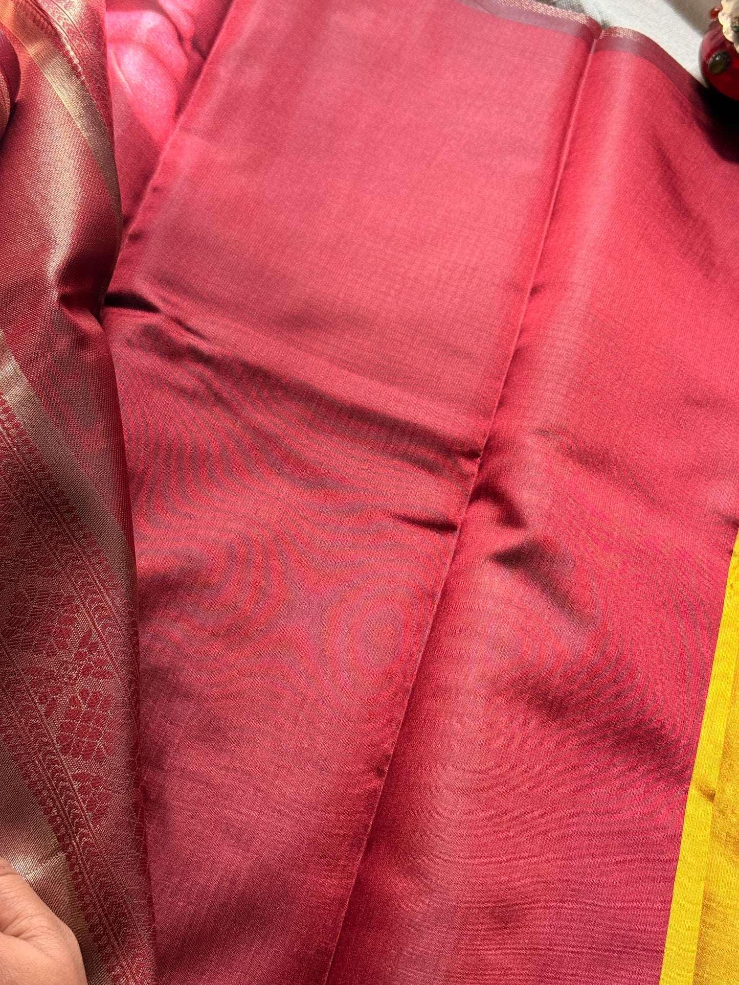 Thin Contrast border Semi Silk Saree