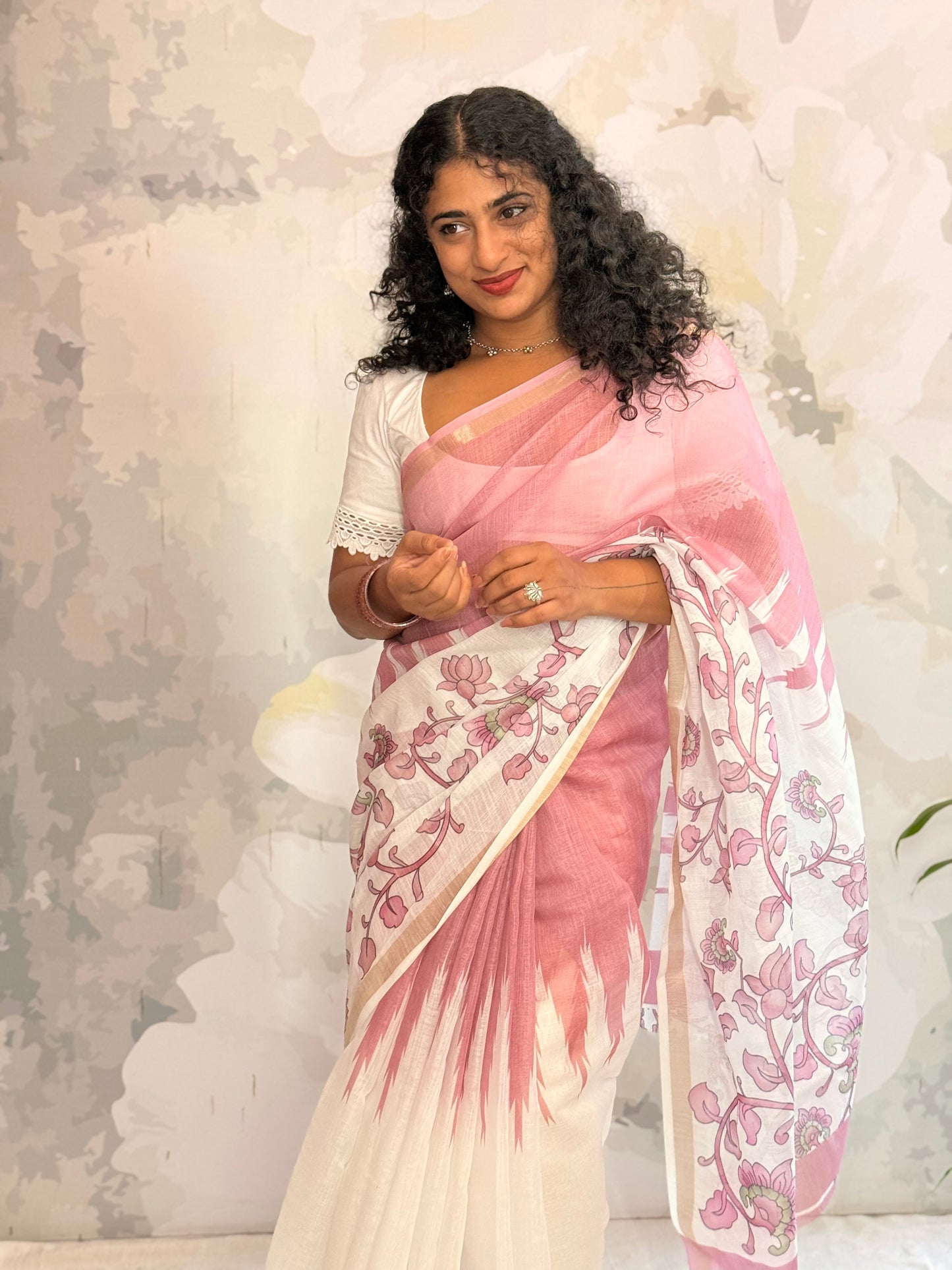 Floral Printed semi linen