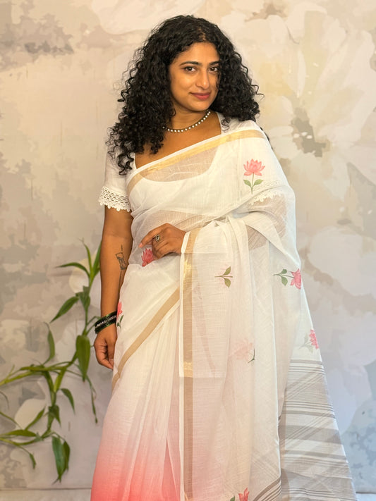 Shaded lotus saree