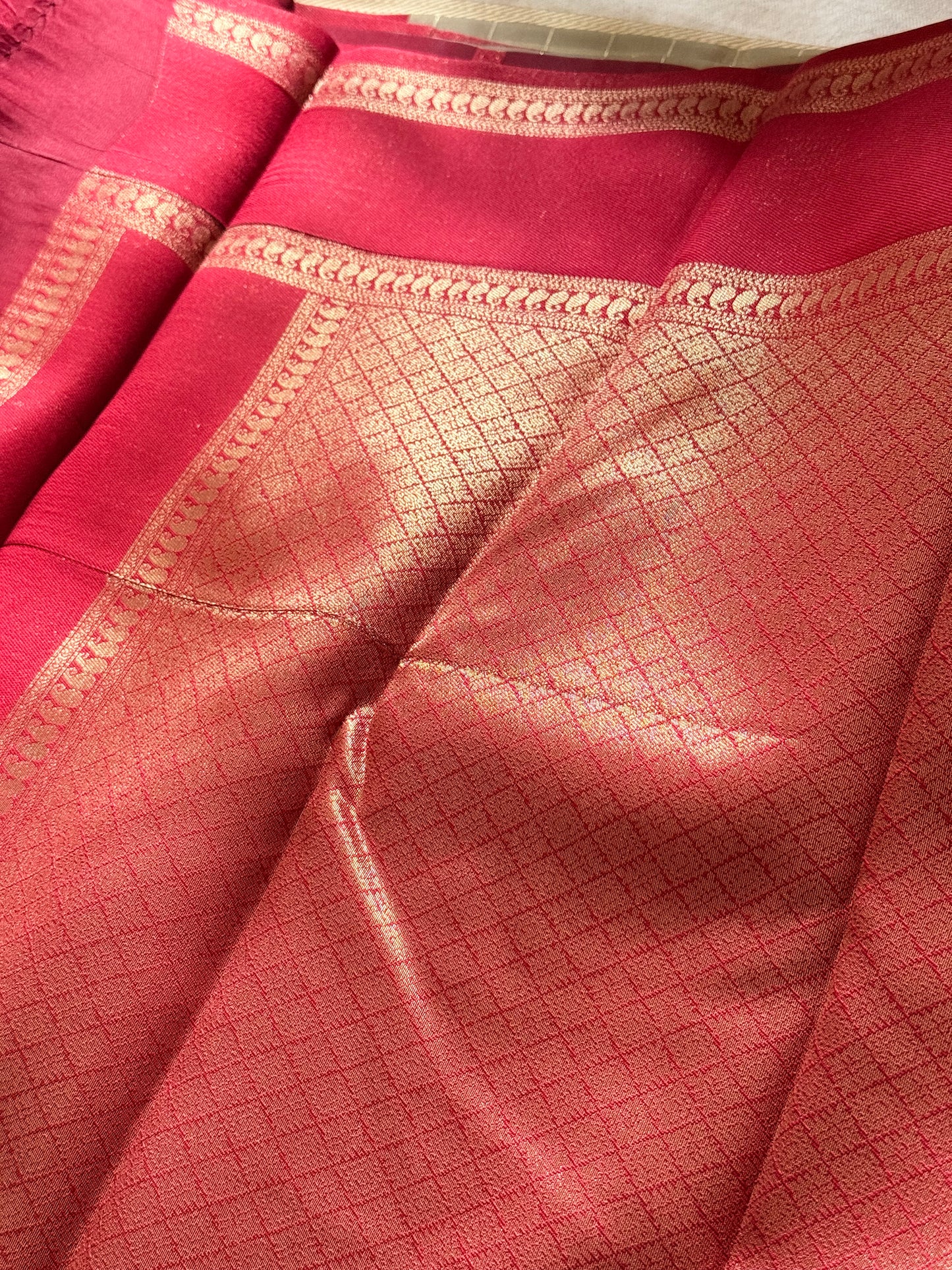 Check Semi silk saree