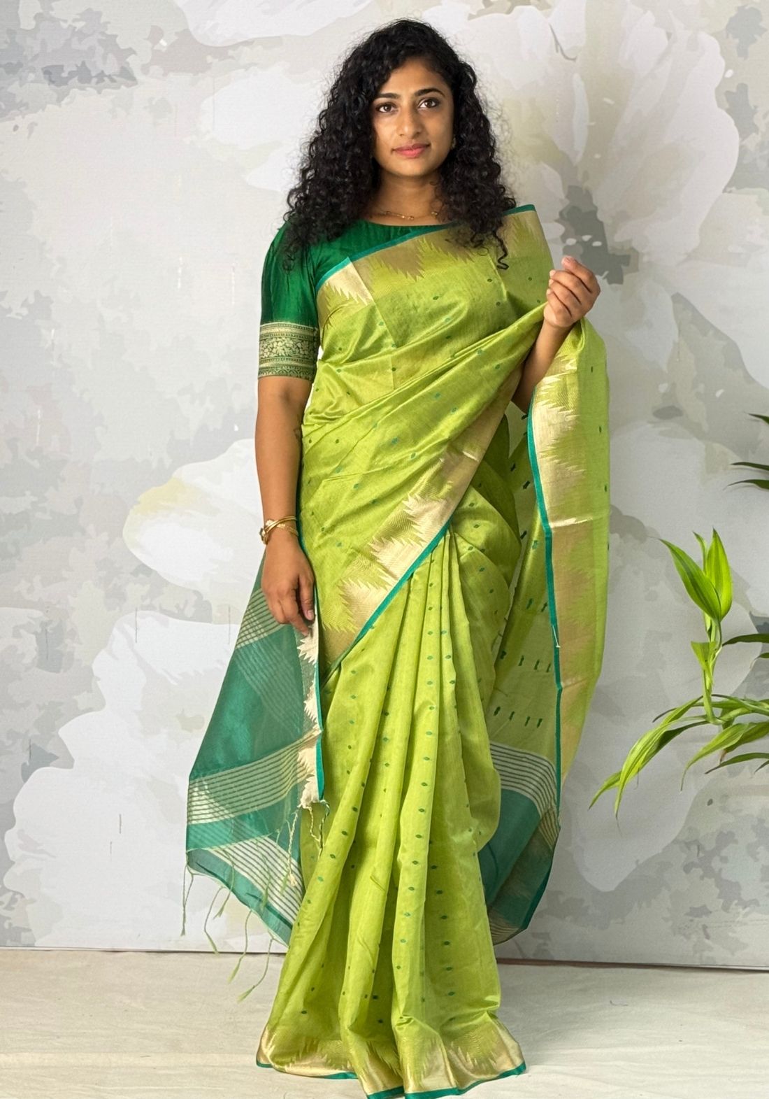 Temple saree semi silk