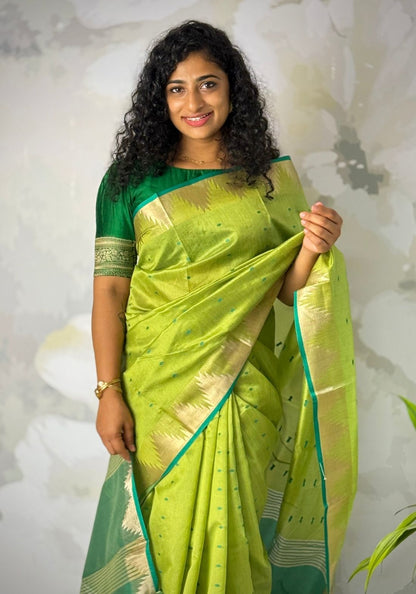 Temple saree semi silk