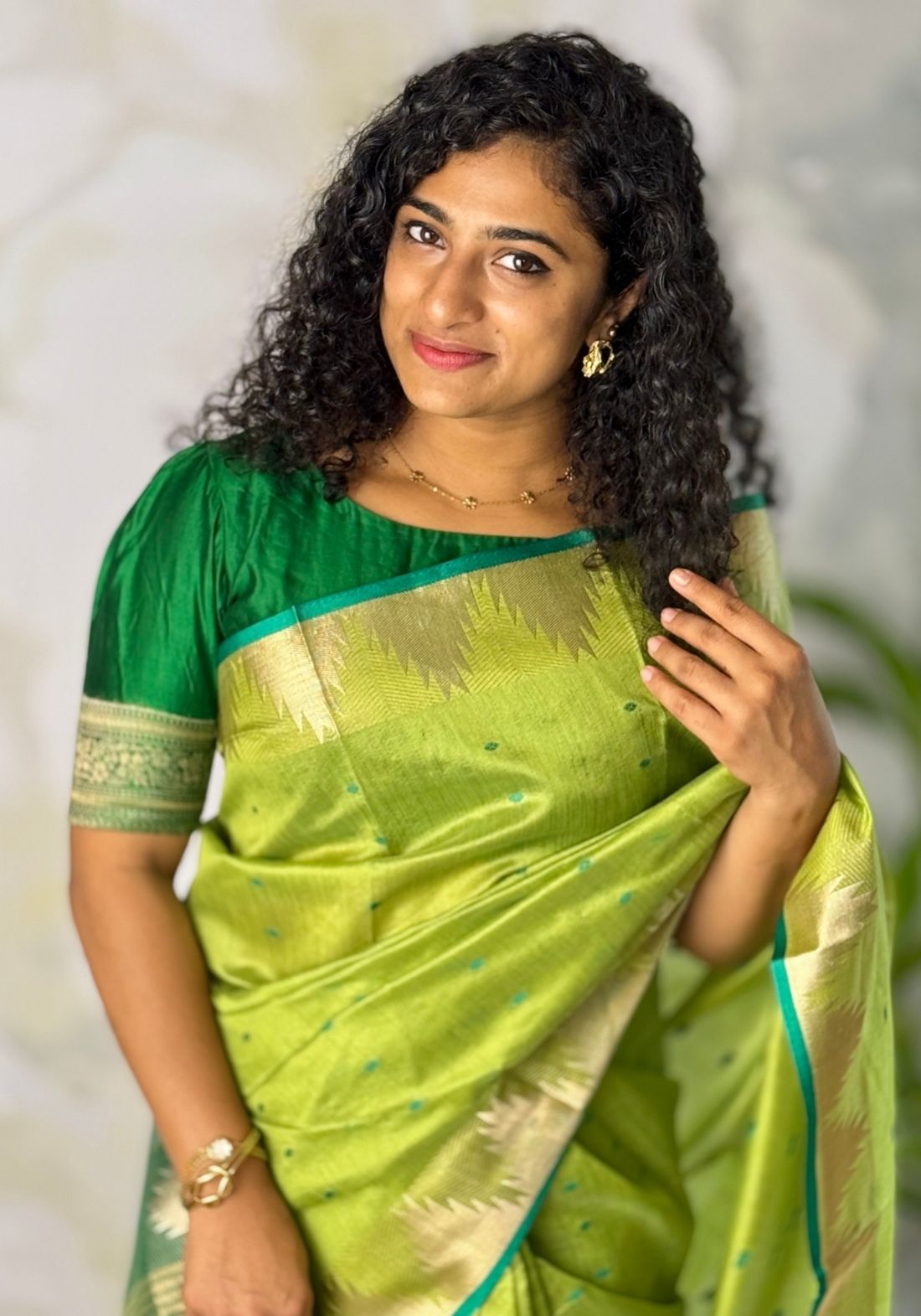 Temple saree semi silk