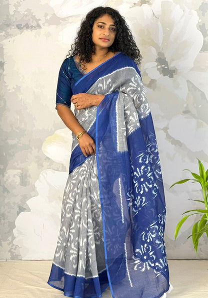 Ikat Semi Linen Saree