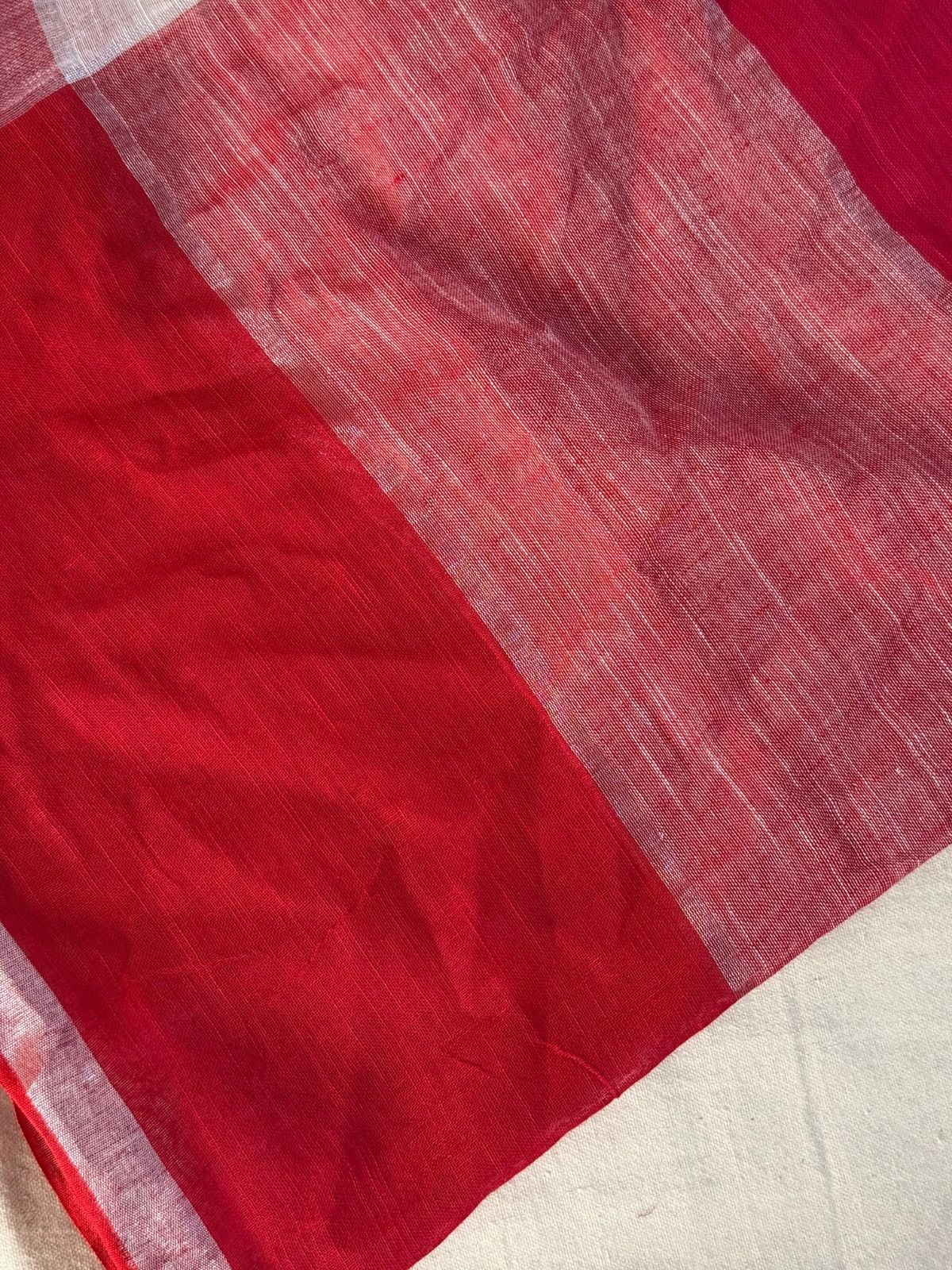 Check Linen Saree