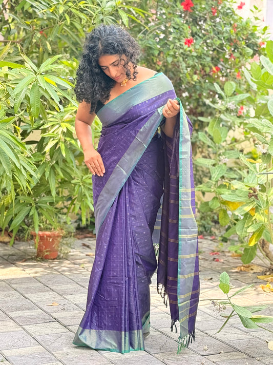 Semi Silk Contrast Border
