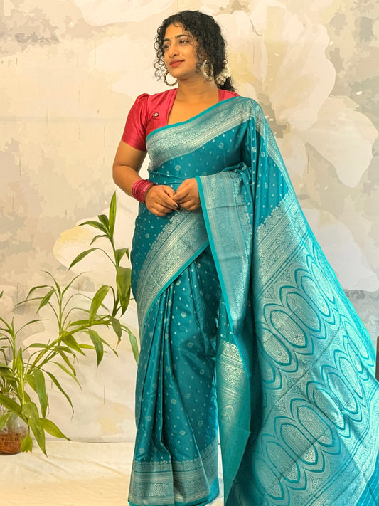 Semi Katan Banarasi Saree