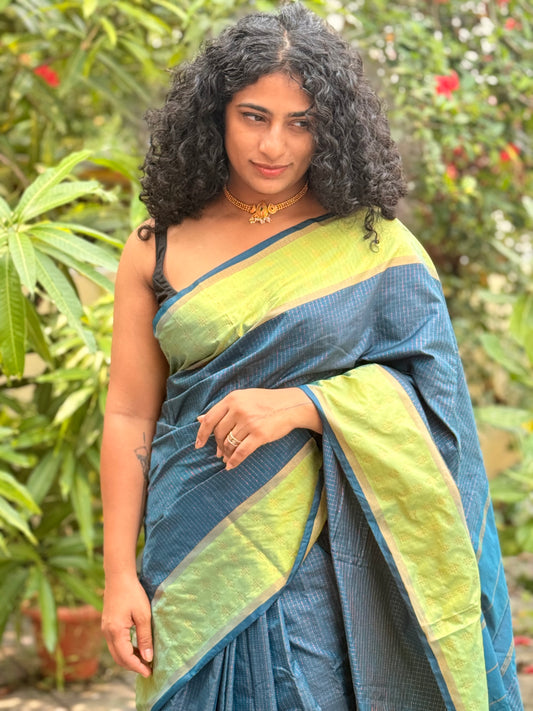 Semi Silk Contrast Border