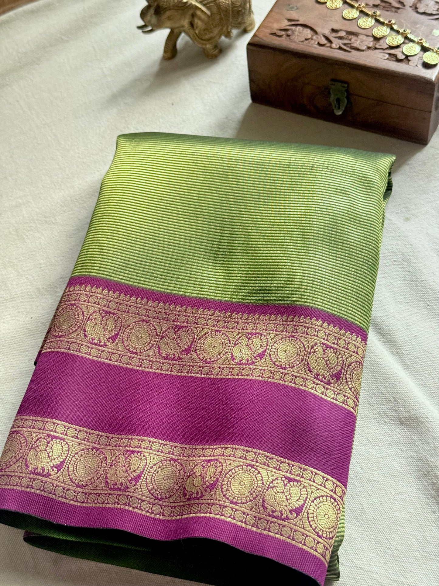 Fluted Zari Semi Silk Saree