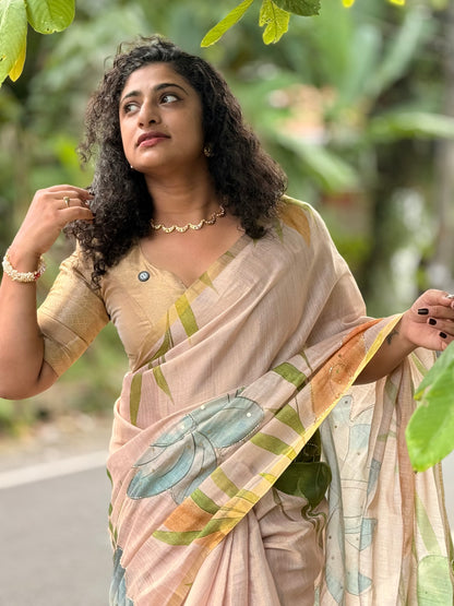 Tissue Semi linen saree