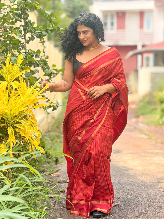 Semi Silk Contrast Border