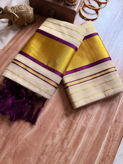 Tissue stripe Set Mundu