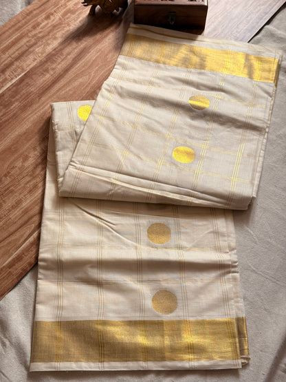 Kerala Cotton check saree