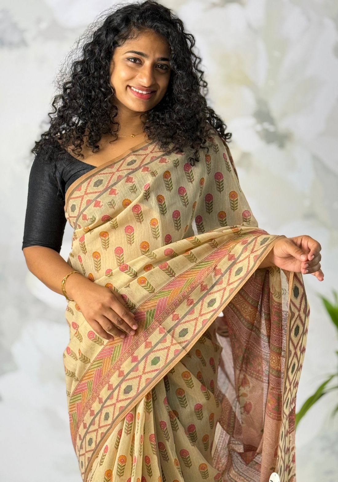 Semi Chandheri saree