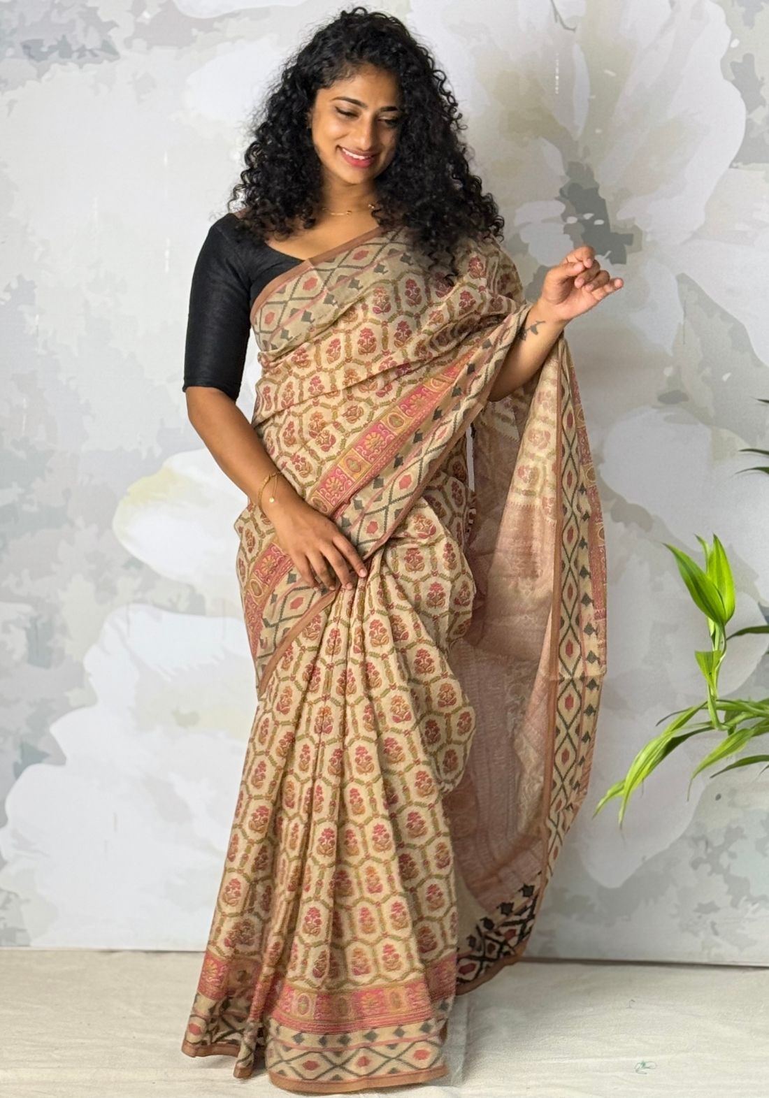 Semi Chandheri saree