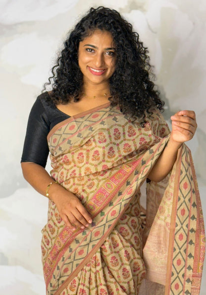 Semi Chandheri saree