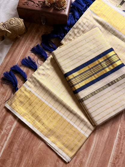 Tissue stripe  Set Mundu
