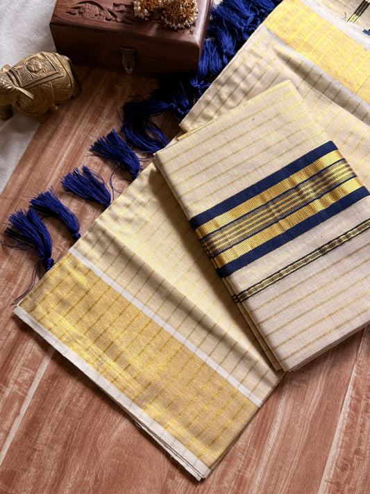 Tissue stripe  Set Mundu
