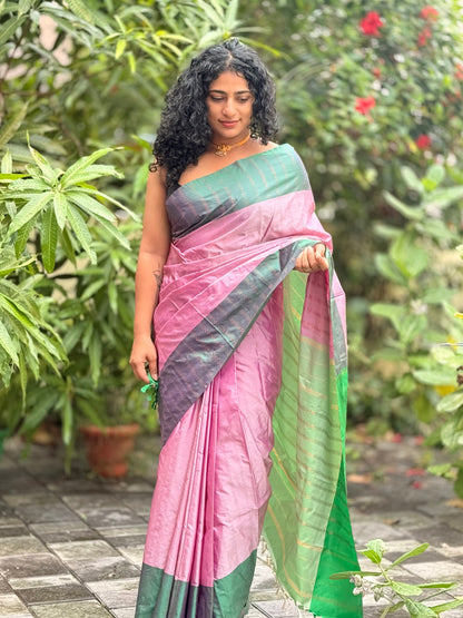 Semi Silk Contrast Border