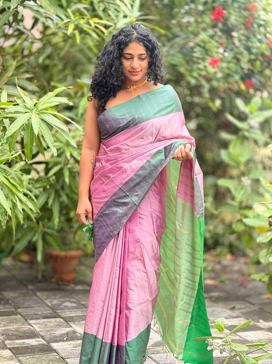 Semi Silk Contrast Border