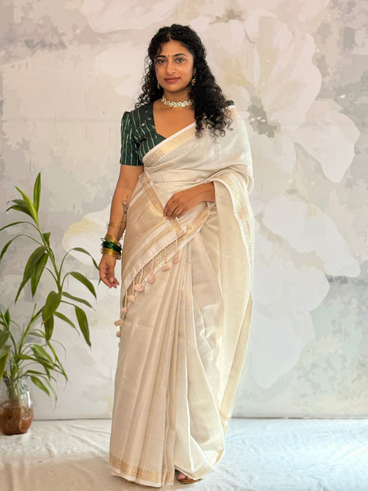 Micro check Semi silk saree
