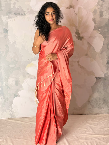 Semi Silk zari check saree