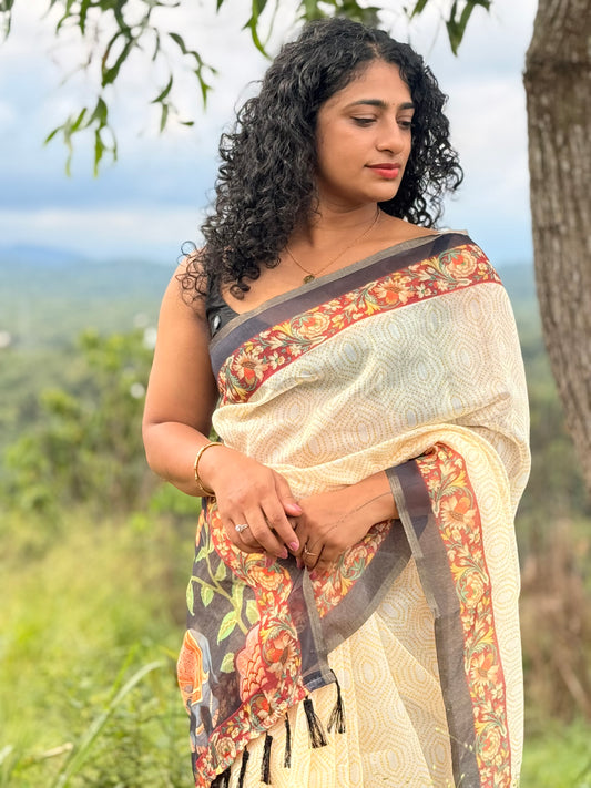 Semi linen saree