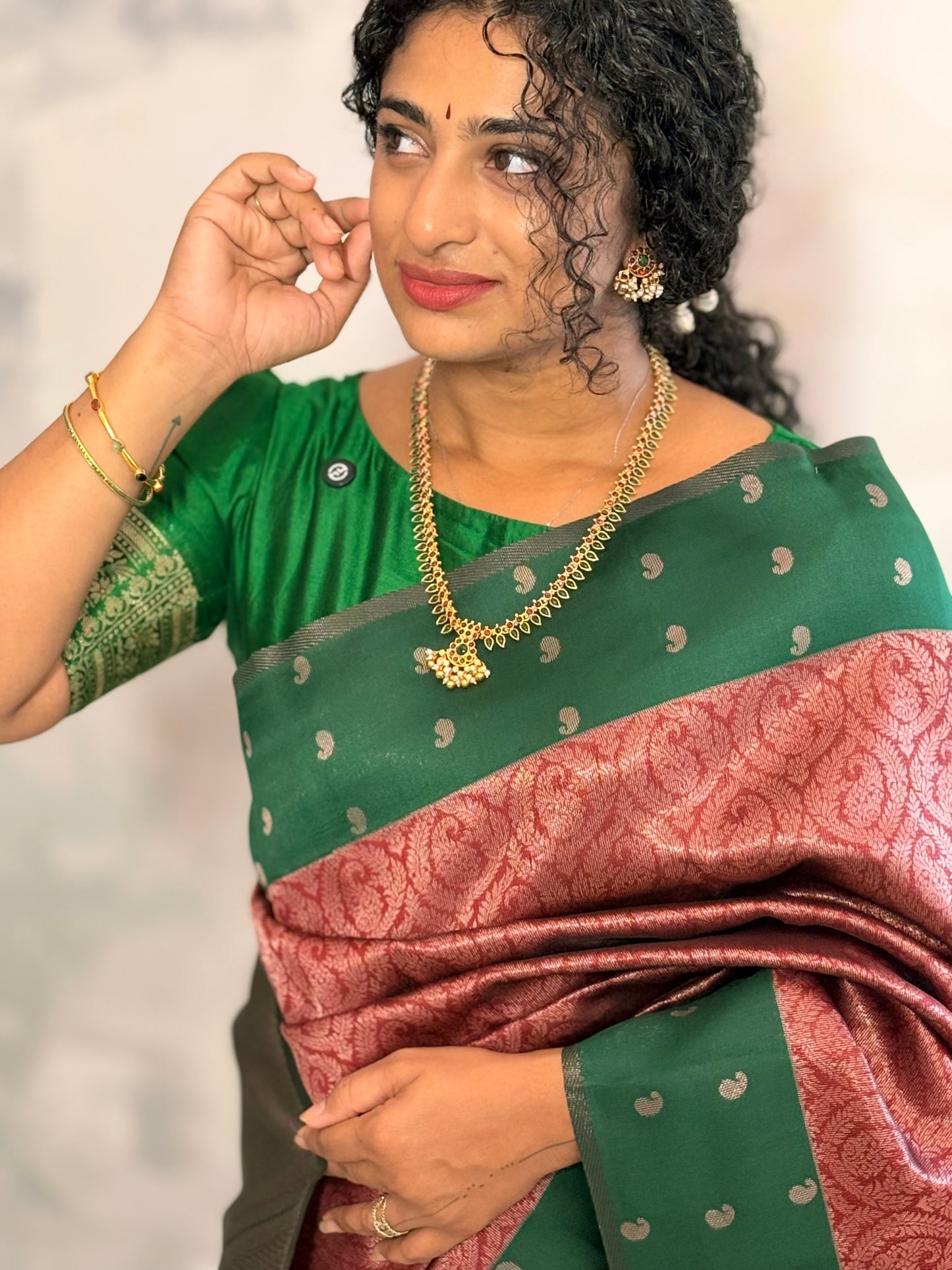 Paisley border Semi silk saree