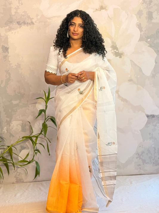 Shaded semi linen saree