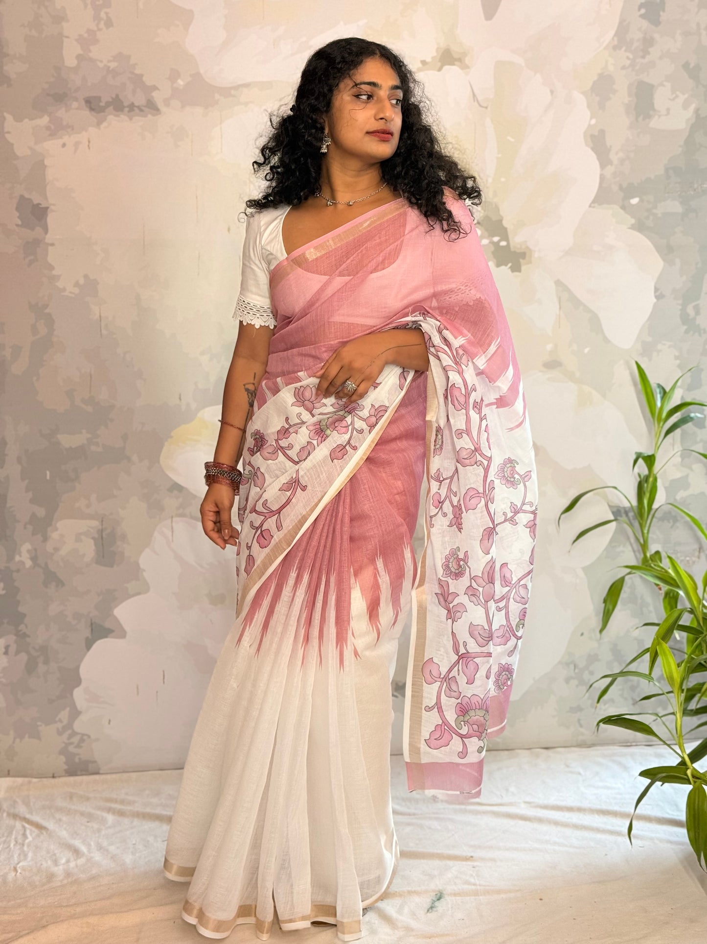 Floral Printed semi linen