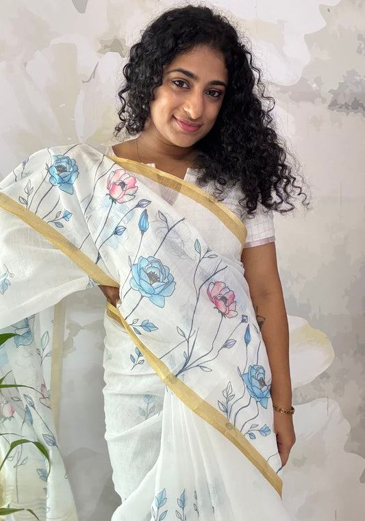 Semi Linen Saree