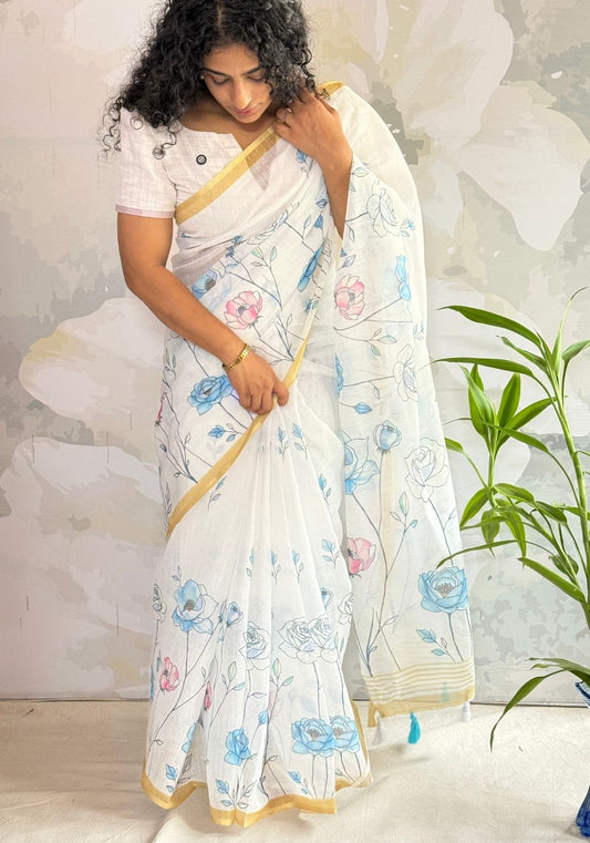 Semi Linen Saree