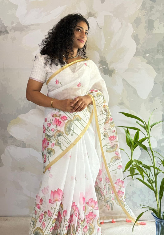 Semi Linen Pichwai sarees