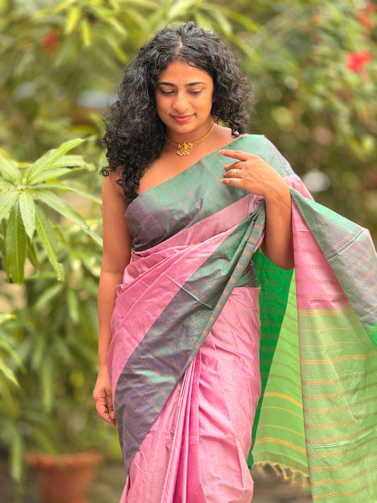Semi Silk Contrast Border