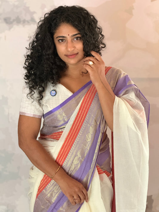 Mul Mul Kanchi Border saree