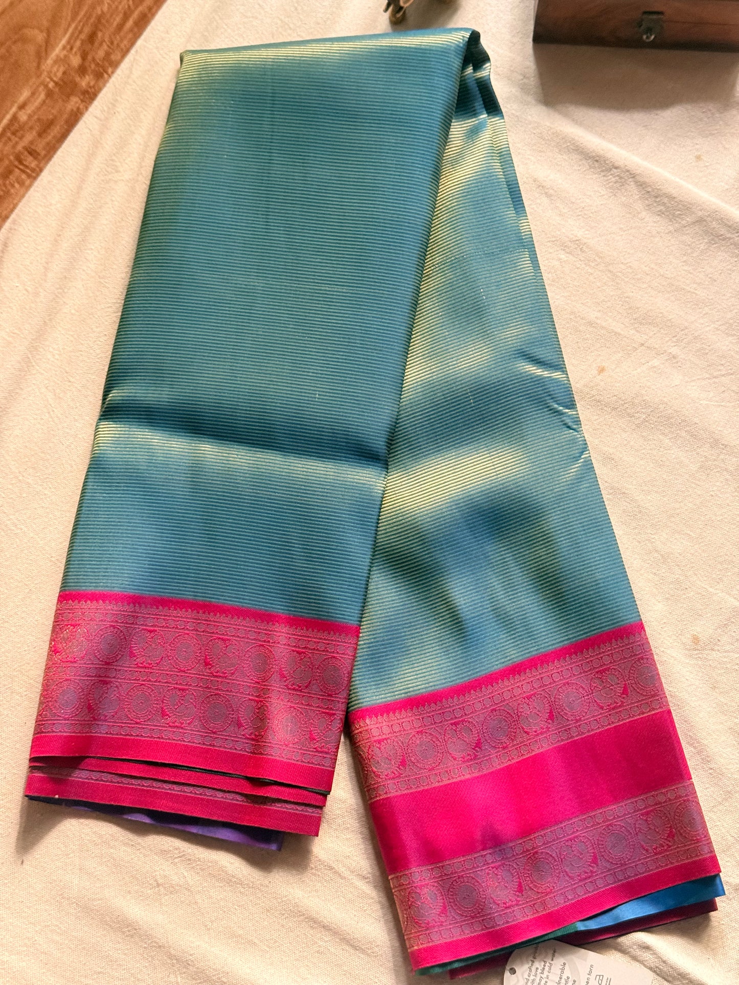 Fluted Zari Semi Silk Saree