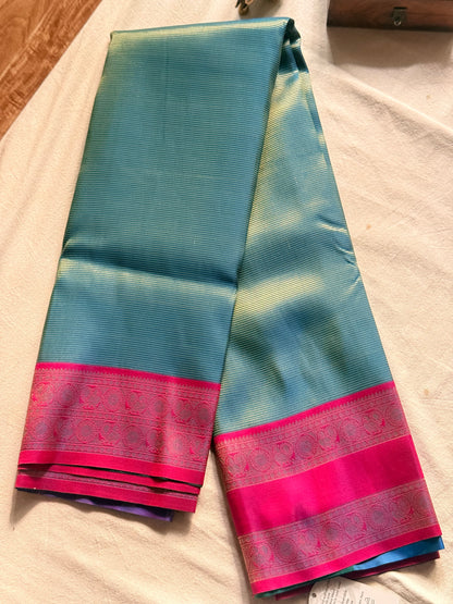 Fluted Zari Semi Silk Saree
