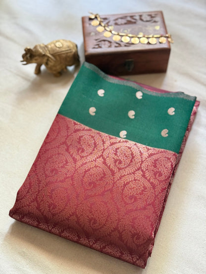 Paisley border Semi silk saree