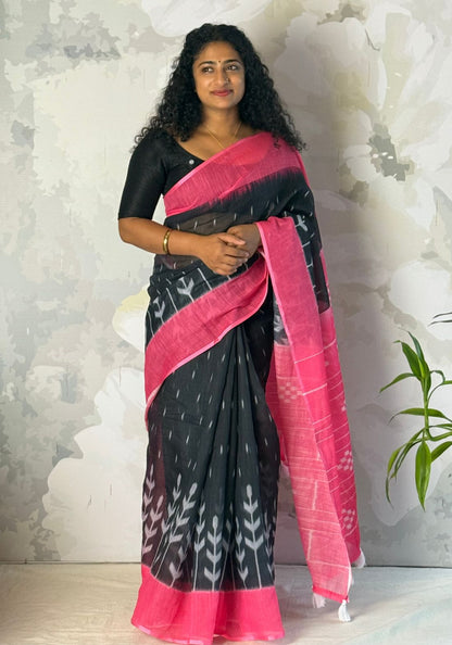Ikat Semi Linen Saree